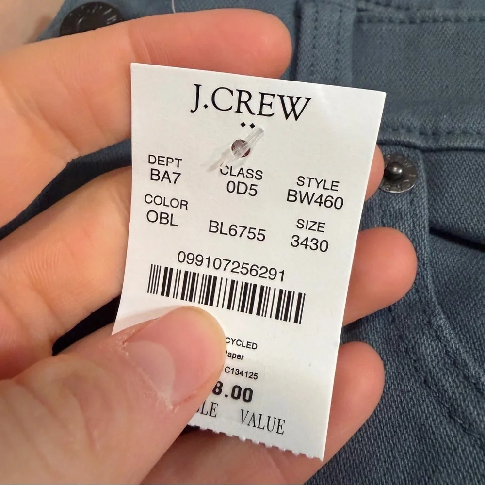 J crew opal blue Straight-fit garment-dyed five-pocket pant